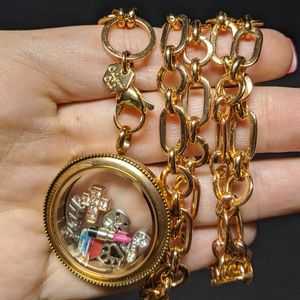 Origami Owl Long Length Rose Gold Necklace